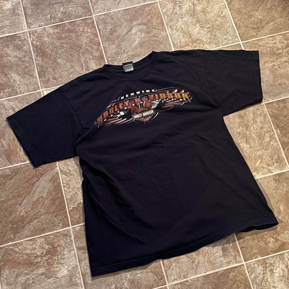 Vtg 00s Harley Davidson made in USA black tee, Atlanta ga, like new, size XL